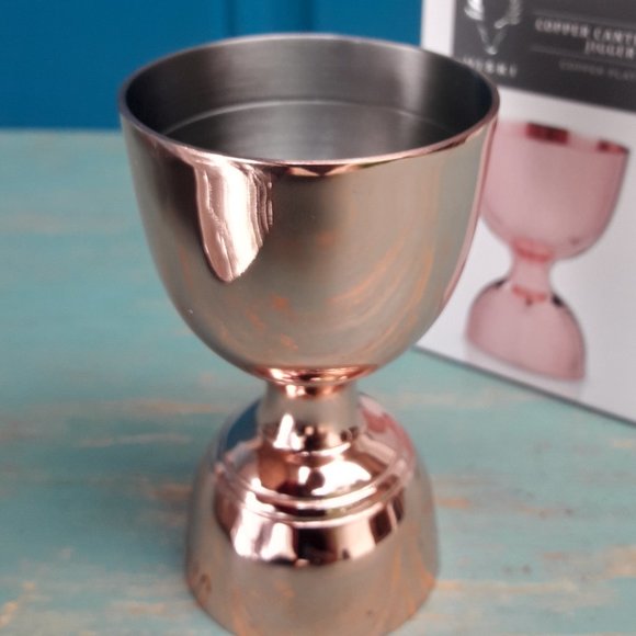 Jigger Double Shot Glass Copper Canterbury NEW Viski Bar Ware New with Tag n Box - Picture 10 of 13